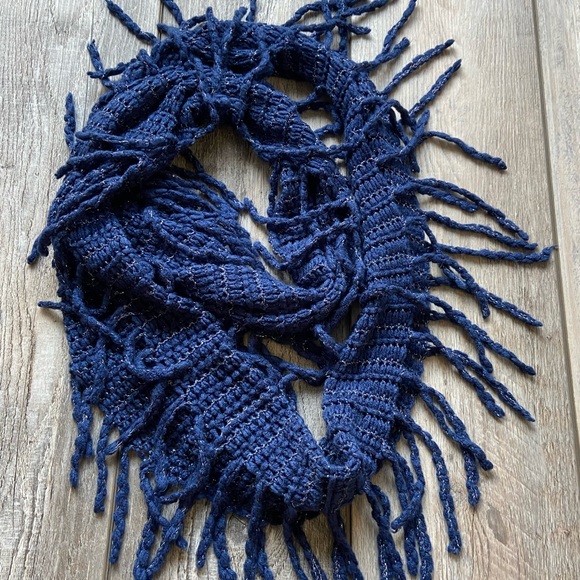 Infinity Scarf in Cobalt Indigo Blue & Silver - O/S - Picture 4 of 4